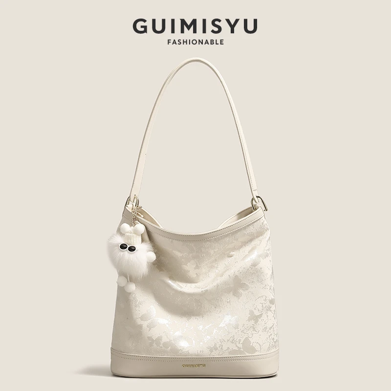 GUIMISIYU水桶包包女2025新款高级质感通勤手提腋下包百搭单肩包