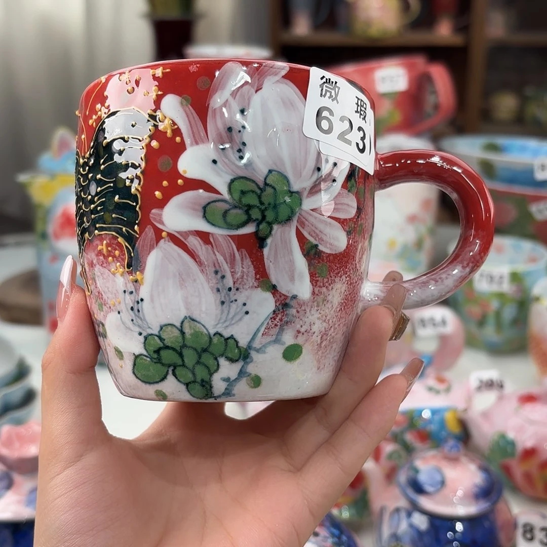 瓷片李*四景德镇手绘高温釉下彩陶瓷茶具