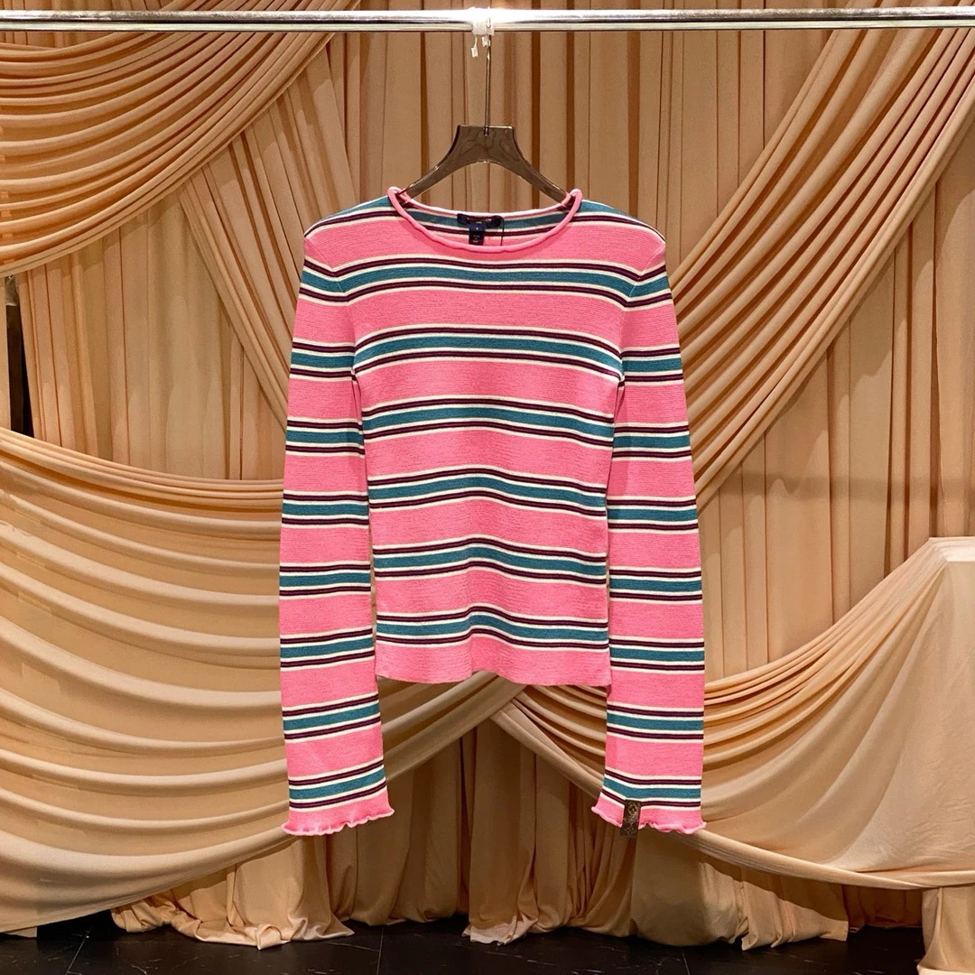 99新 LouisVuitton/路易威登 拼色条纹针织毛衣/s码/37203