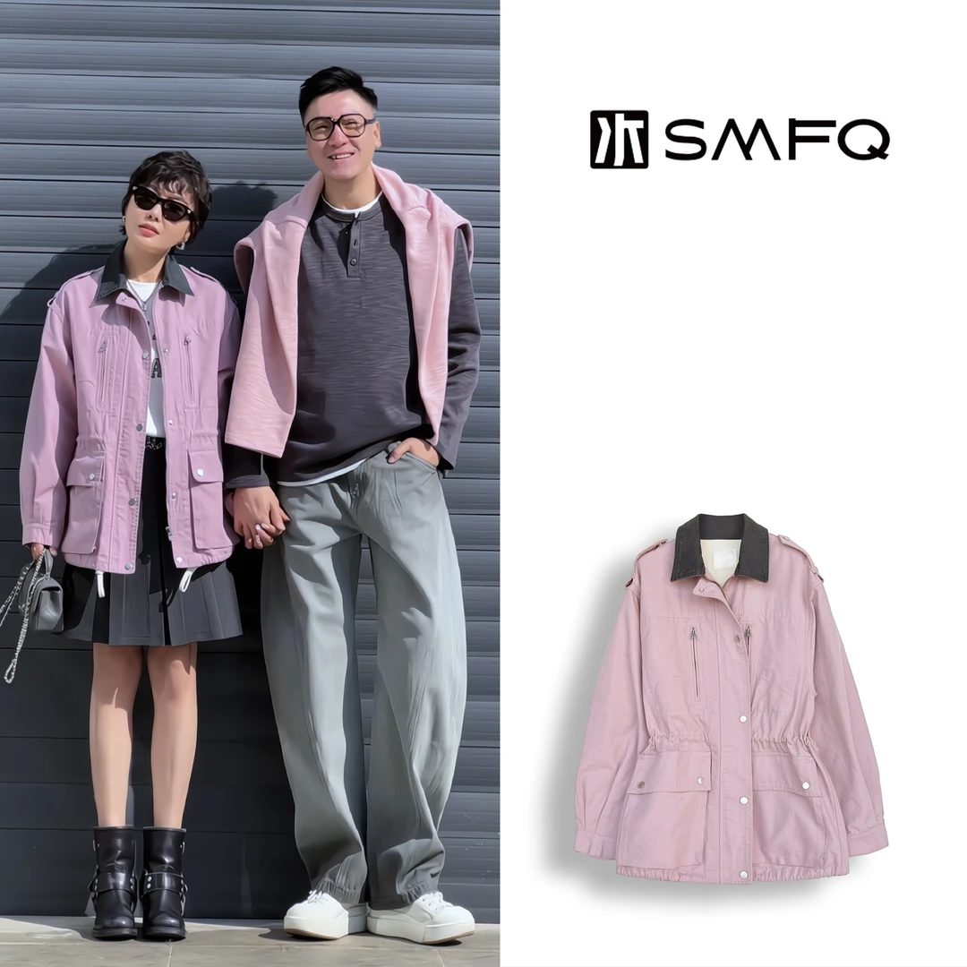 水木夫妻“巴恩风”典藏版抽绳早春款翻领外套夹克