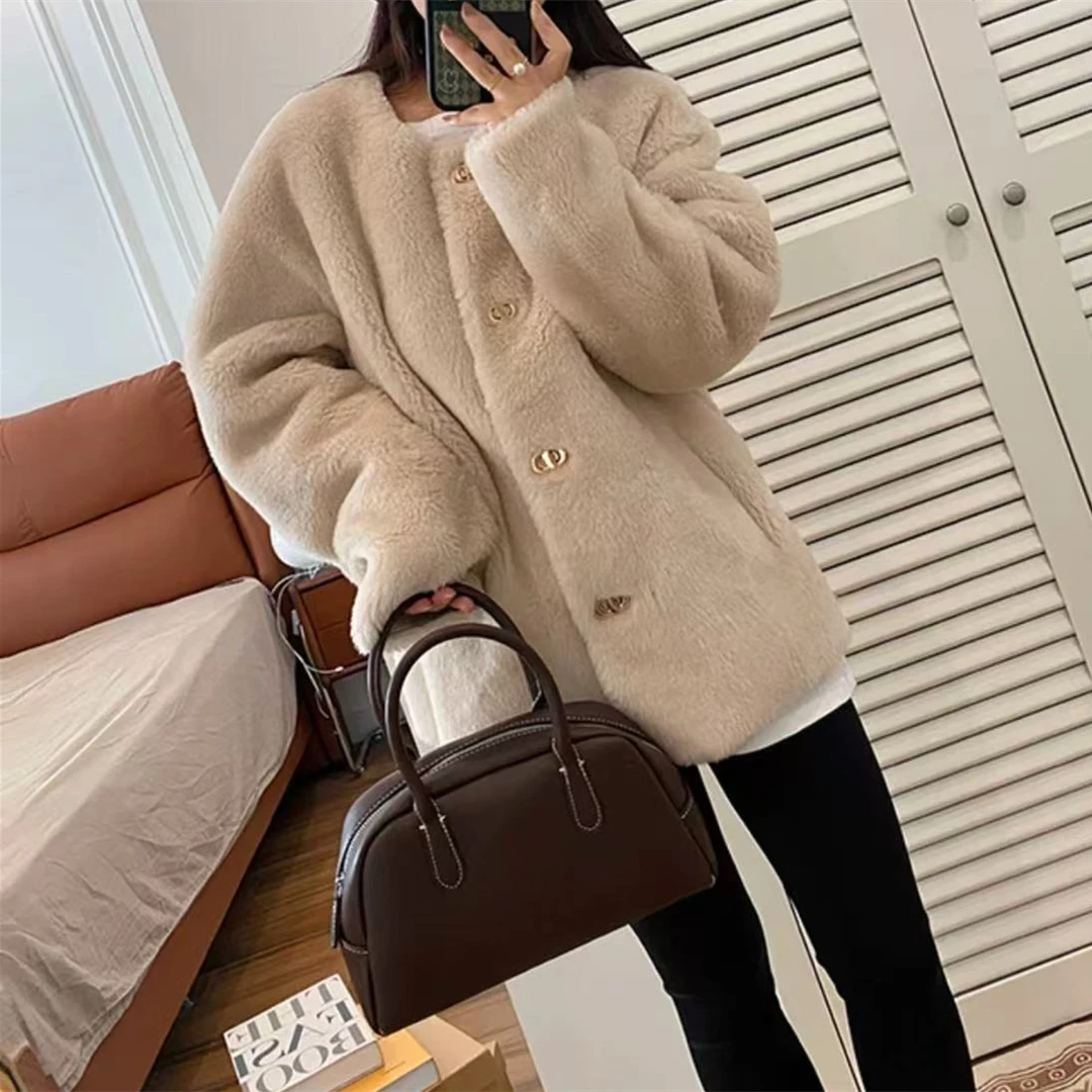 K2422 单排小金扣圆领开衫气质短款百搭翻领短外套 4WT1824