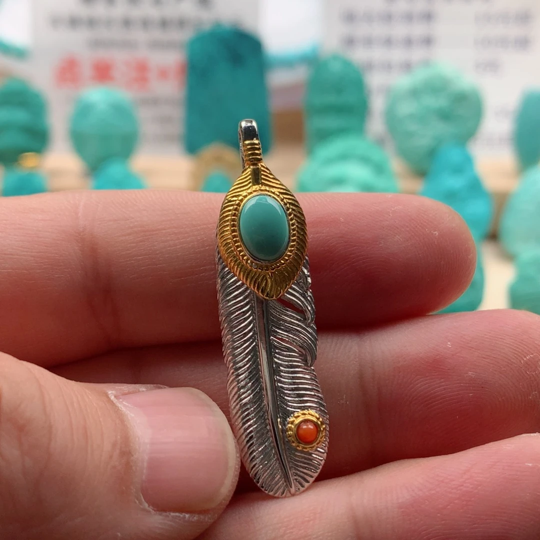 绿松石配饰银S925镶嵌