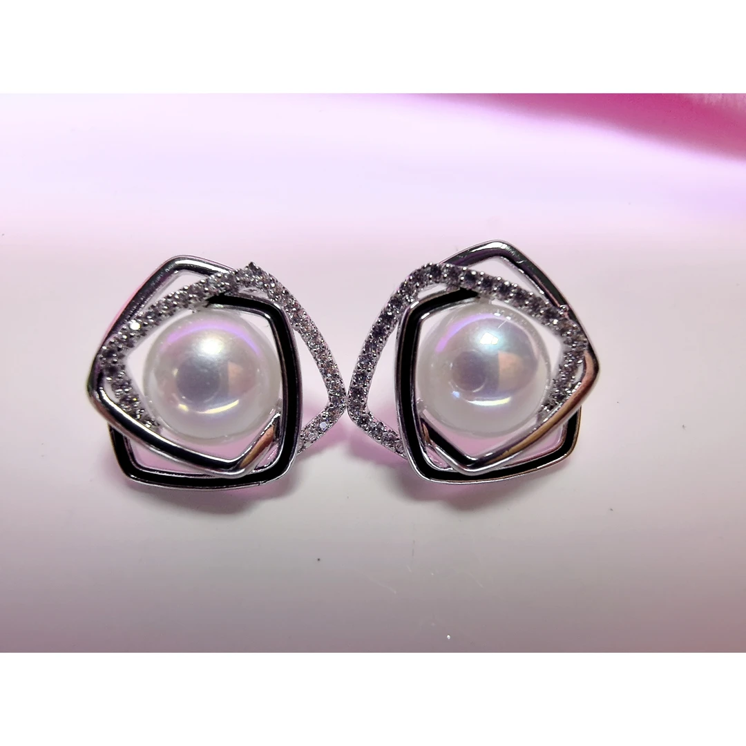 铜合金大理石耳饰 铜合金 玻璃 玫瑰花开耳针耳饰CPE700012