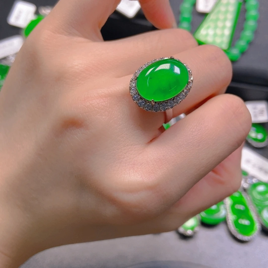 翡翠银S925镶嵌吊坠(不含链)