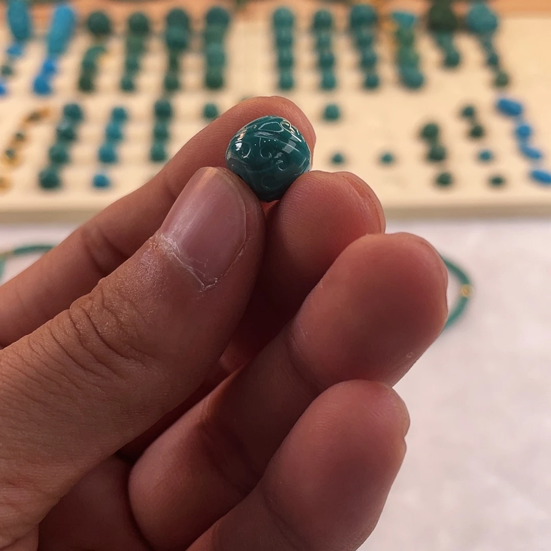 绿松石未镶嵌耳饰