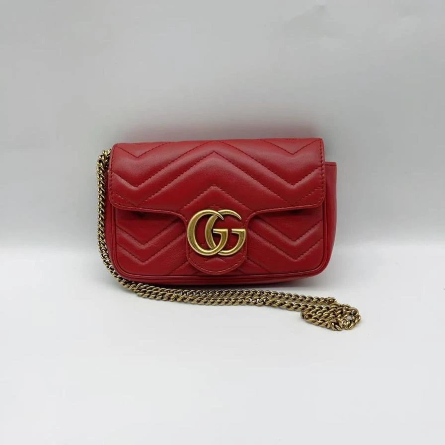 95新 GUCCI/古驰 红色马蒙1388 5993