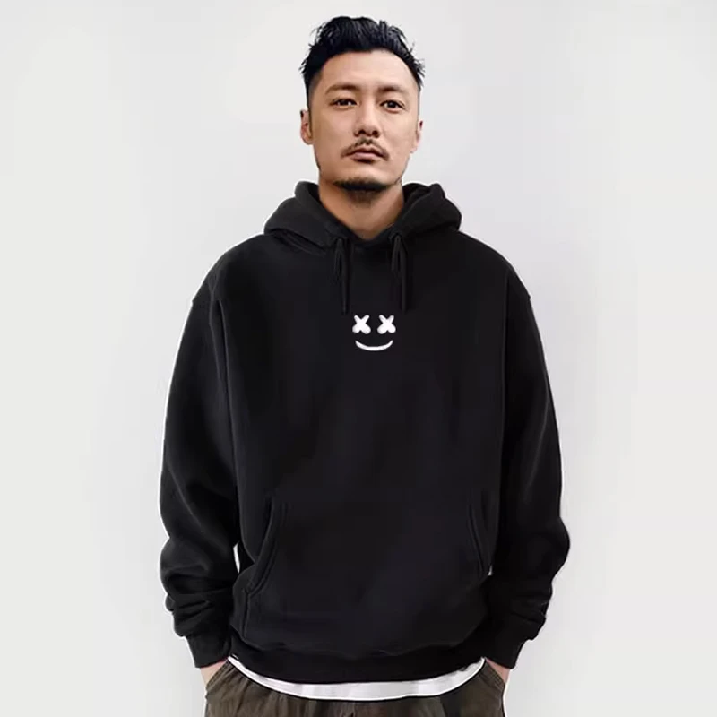 仓石一树潮牌笑脸连帽卫衣男秋冬季新款宽松纯棉加绒长袖情侣外套