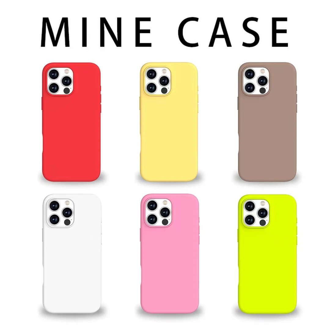 新款简约纯色适用苹果16Promax-13真液态硅胶磁吸薄款手机壳