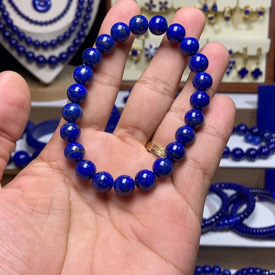 人***和青金石未镶嵌精品 多金 亮色 手串9.0+