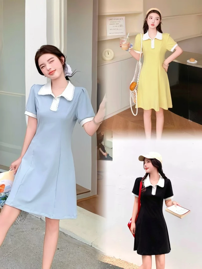 夏季冰爽显瘦学院风甜美连衣裙2588