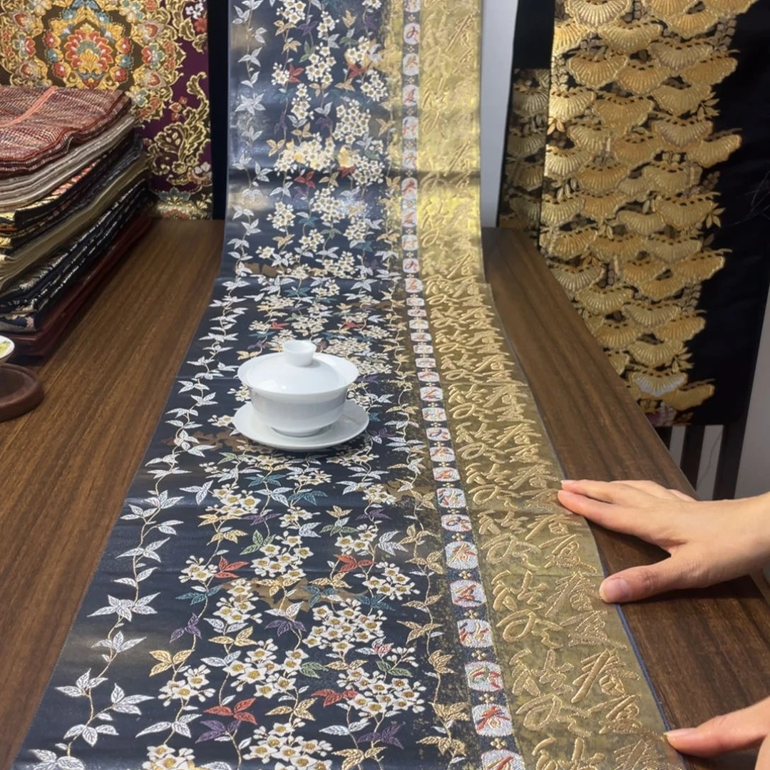 织绣25 唐锦西阵织桌旗茶旗