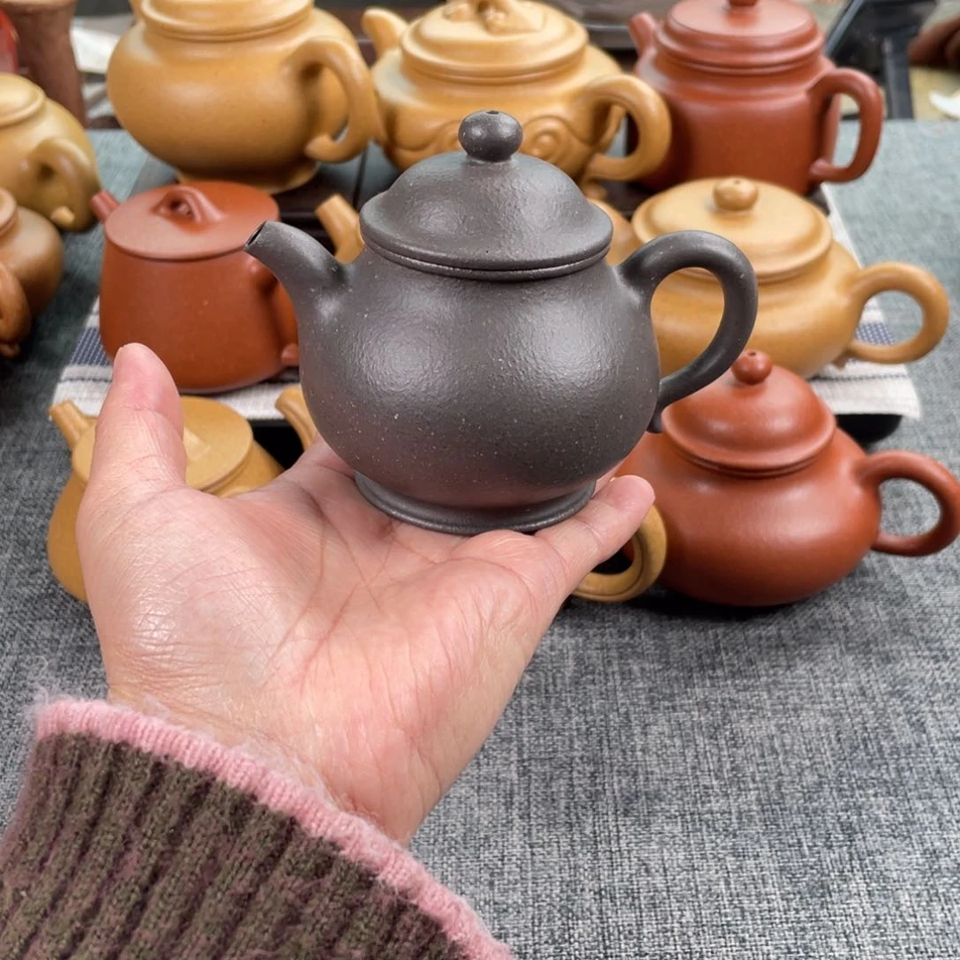 紫砂茶壶天青潘壶半手24目170