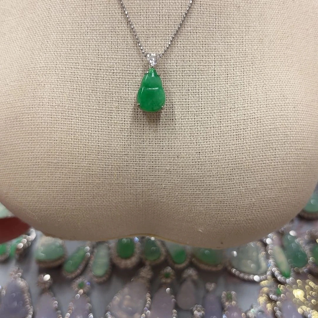 翡翠银S925镶嵌吊坠(不含链)