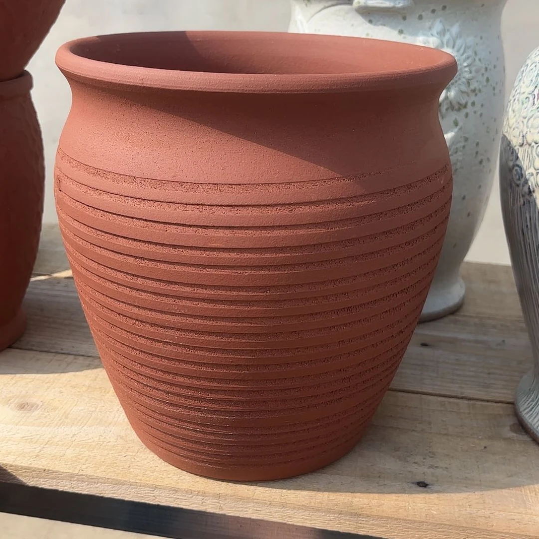 紫砂花盆紫砂红陶口径24高度26