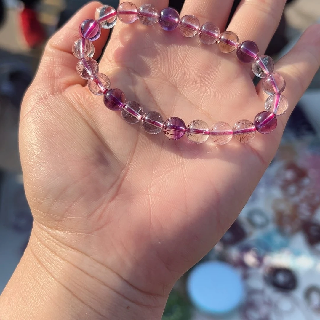 水晶手链未镶嵌8mm超七