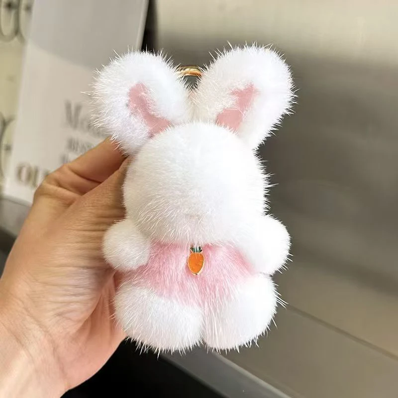 可爱真水貂毛小兔子挂饰