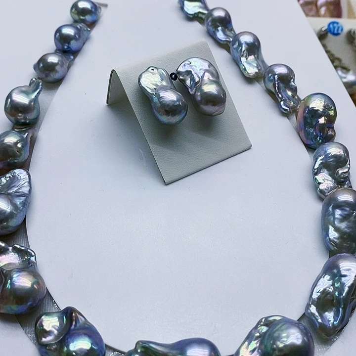 银S925镶嵌淡水珍珠耳饰静**生