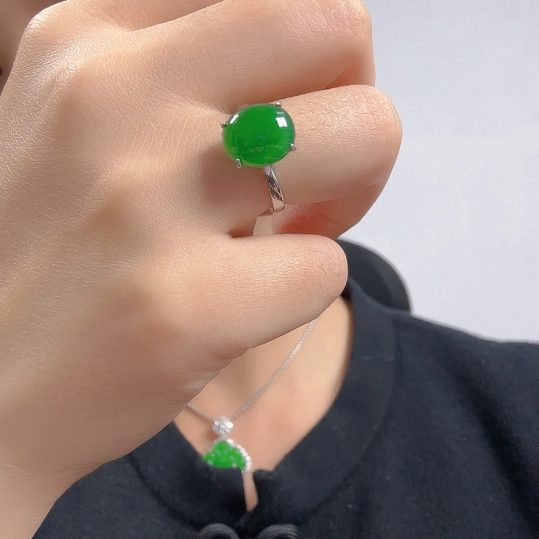 翡翠银S925镶嵌吊坠(不含链)