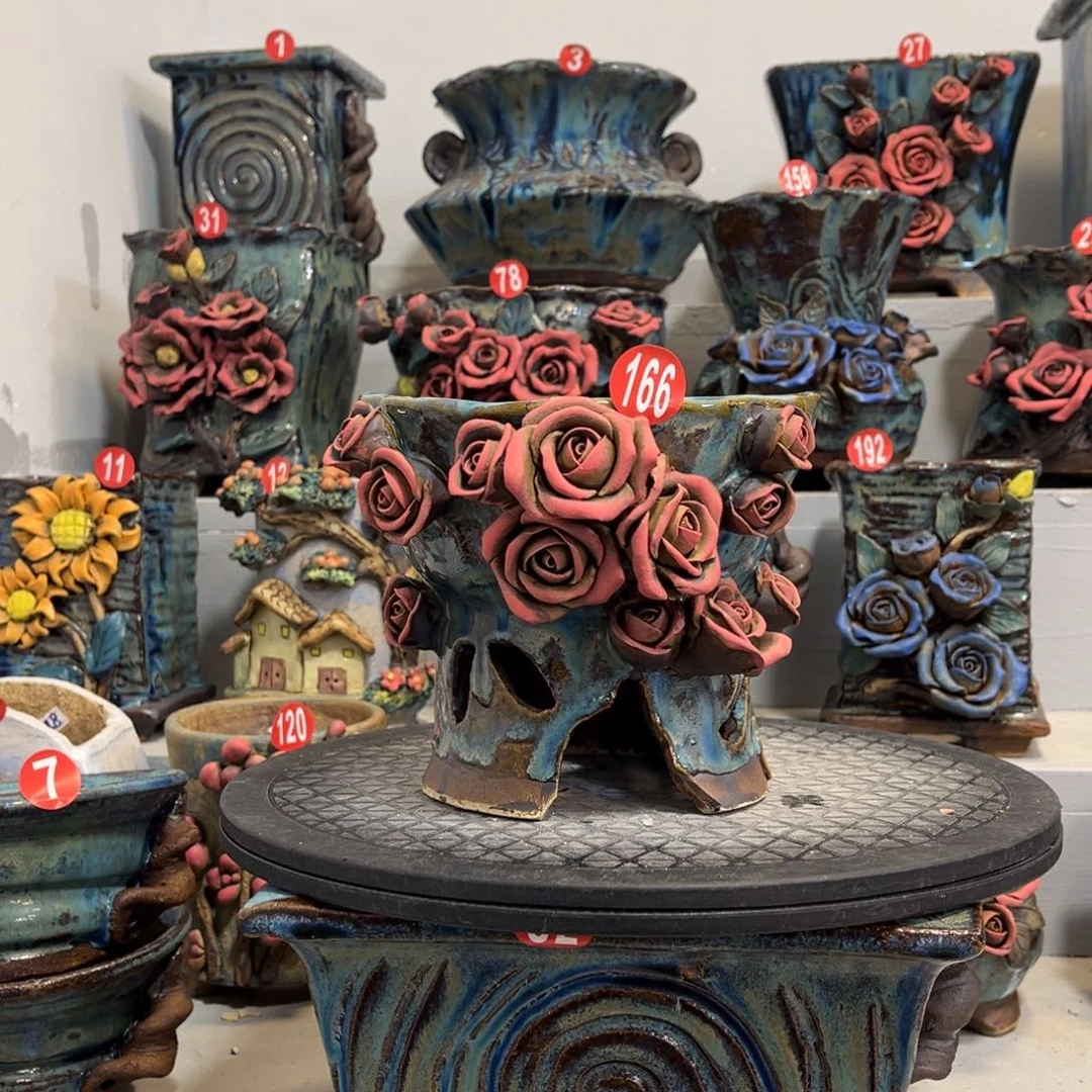 陶瓷微瑕166 号陶然花盆