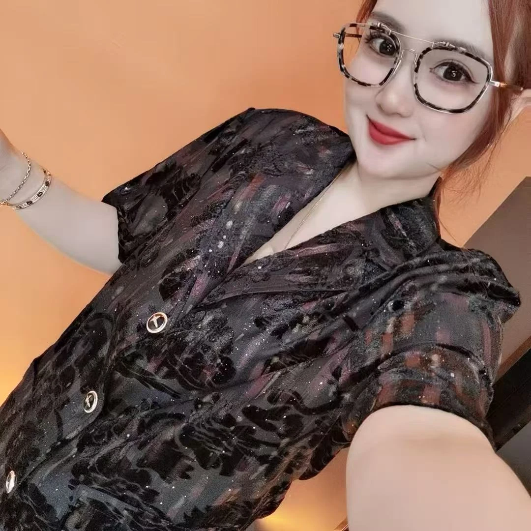 新款高端男士潮流百搭个性休闲短袖西服95106