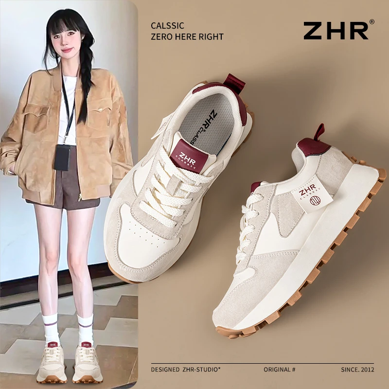 厚底阿甘鞋女2025春新款增高复古德训鞋防滑软底休闲女鞋