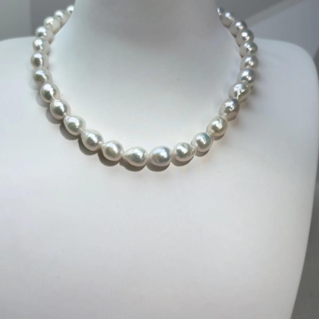 银S925镶嵌淡水珍珠项链