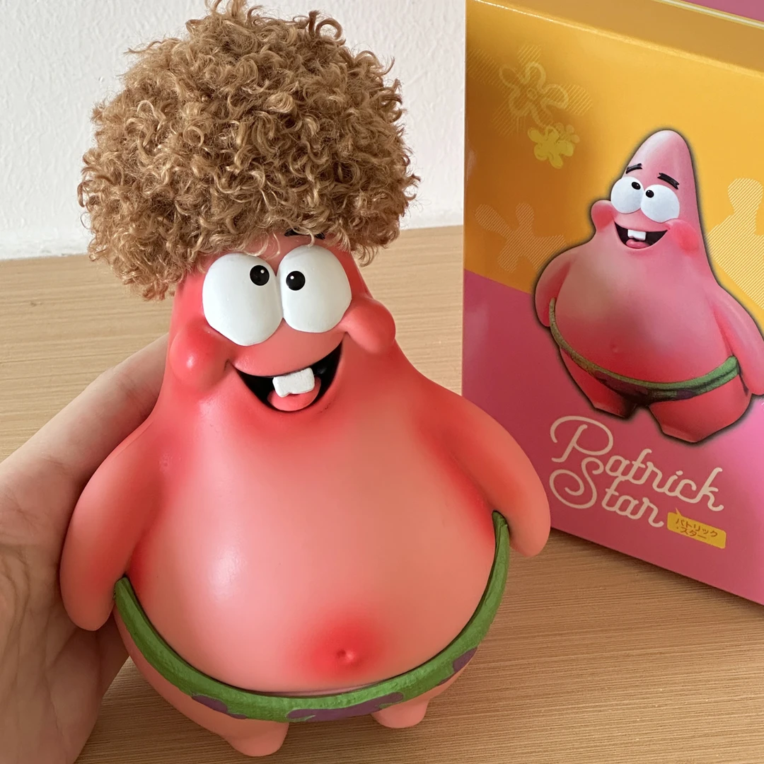 咖色爆炸头派大星可爱卡通创意手办玩具公仔圣诞礼物家居摆件