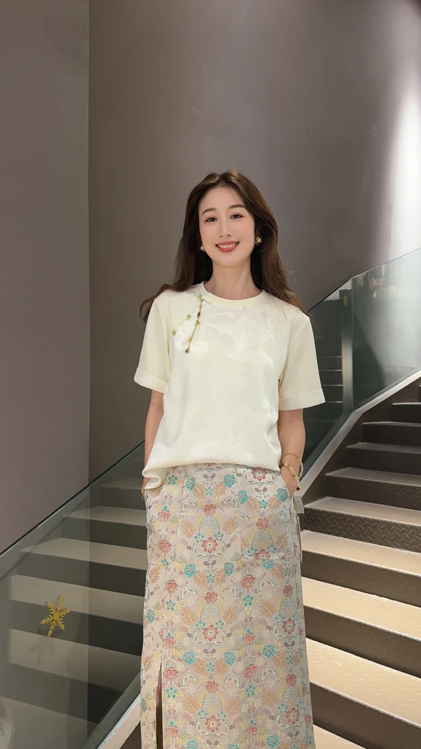 《佩佩定制》时尚夏季百搭复古宽松圆领中式气质冠乐绉衬衫0178