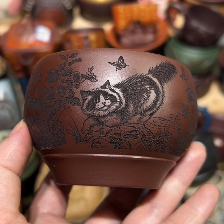 茶杯紫砂宜兴紫砂主人杯