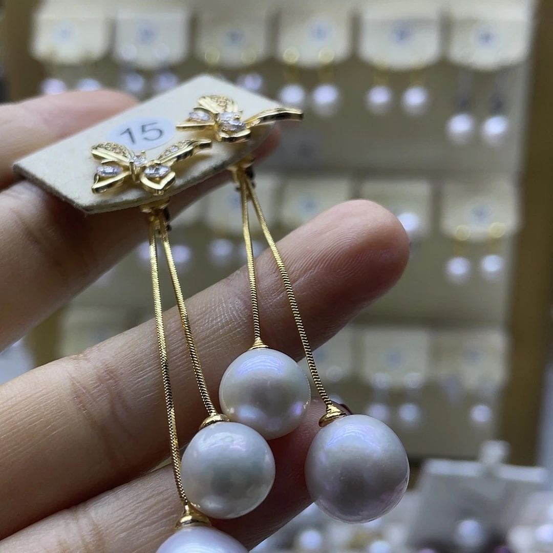 淡水珍珠耳饰银S925镶嵌