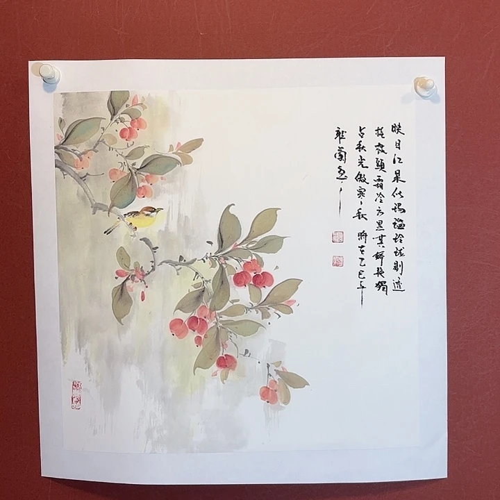 国画听兰老师花鸟