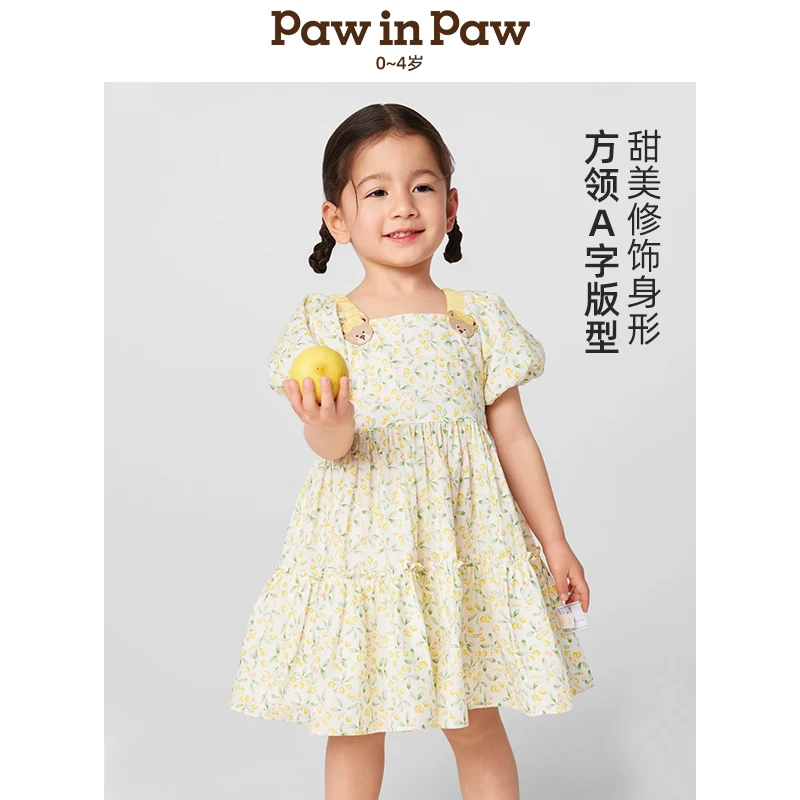 【商场同款】PawinPaw卡通小熊童装25年春夏新款女宝纯棉连衣裙