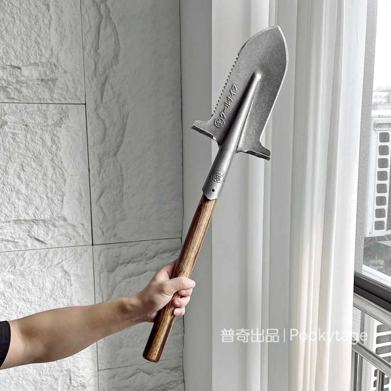 口碑产品！金字系列！青冈木碳化杆植树挖土开沟锰钢铁锹尖锹铁锨