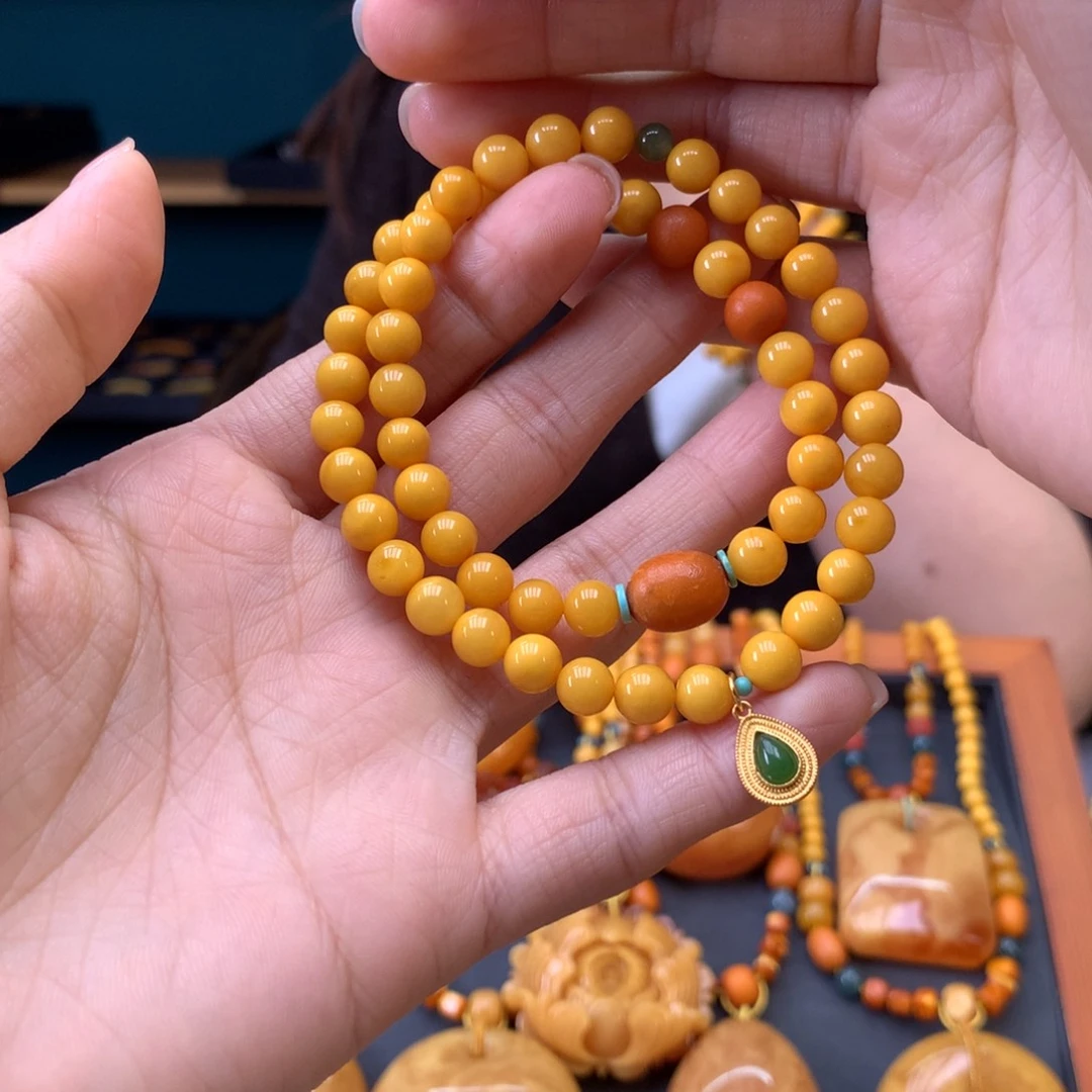 蜜蜡未镶嵌手串天然