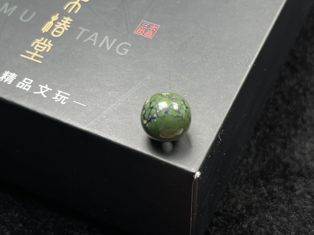 原矿绿松石网花老型 直径10.9 高8.9 全品无暇