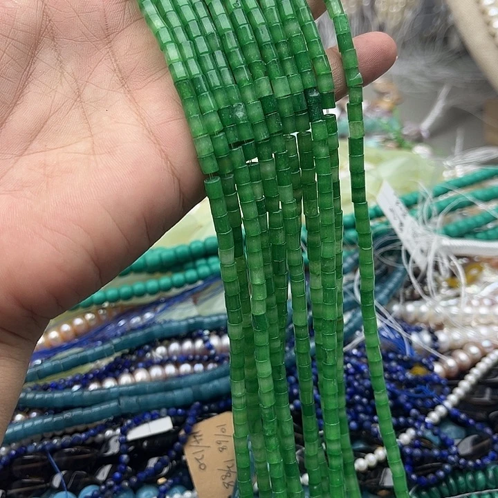 未镶嵌玛瑙/玉髓珠宝半成品一条4mm干青管珠
