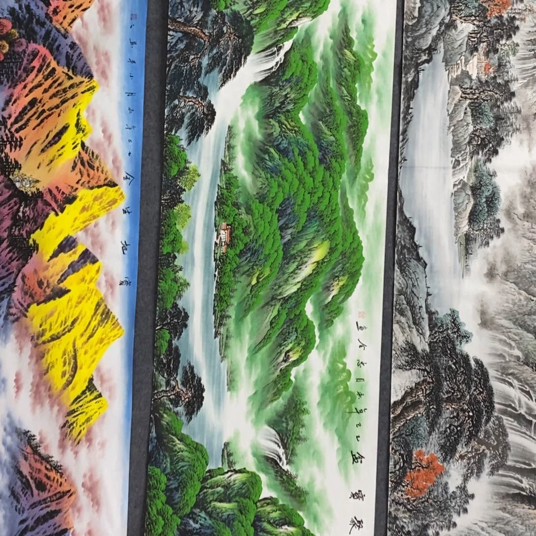 国画没***~尺寸180✖️70小六尺精品手绘山水画