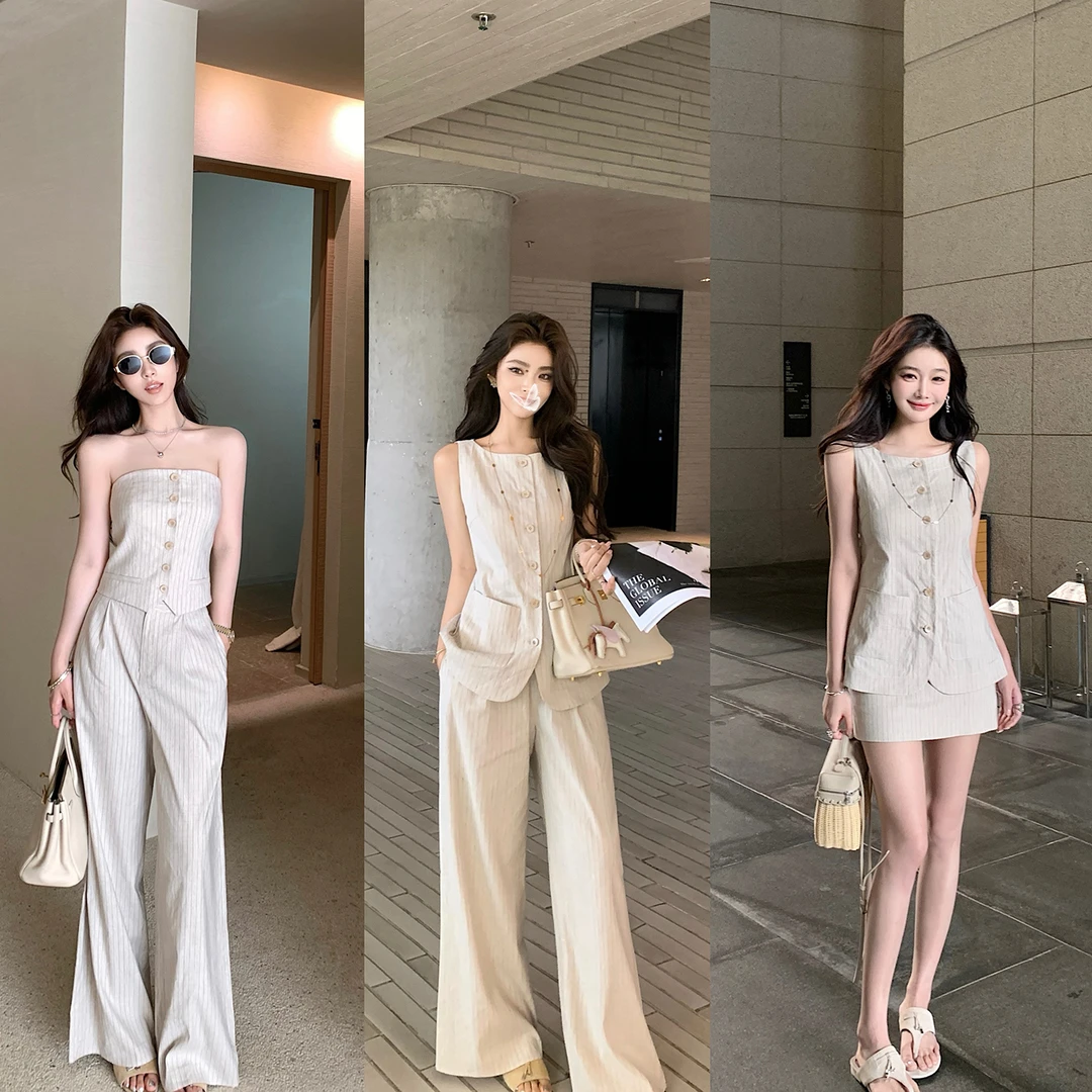 Lilylikes“高智菁英er”清爽竖条亚麻 时髦知识分子风西装大系列