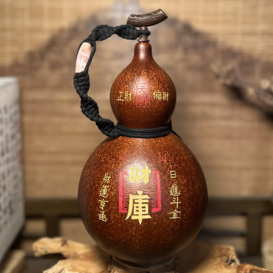 【手刻匠心02】正宗大漆酒葫芦仿古珍藏温婉福禄摆件手工