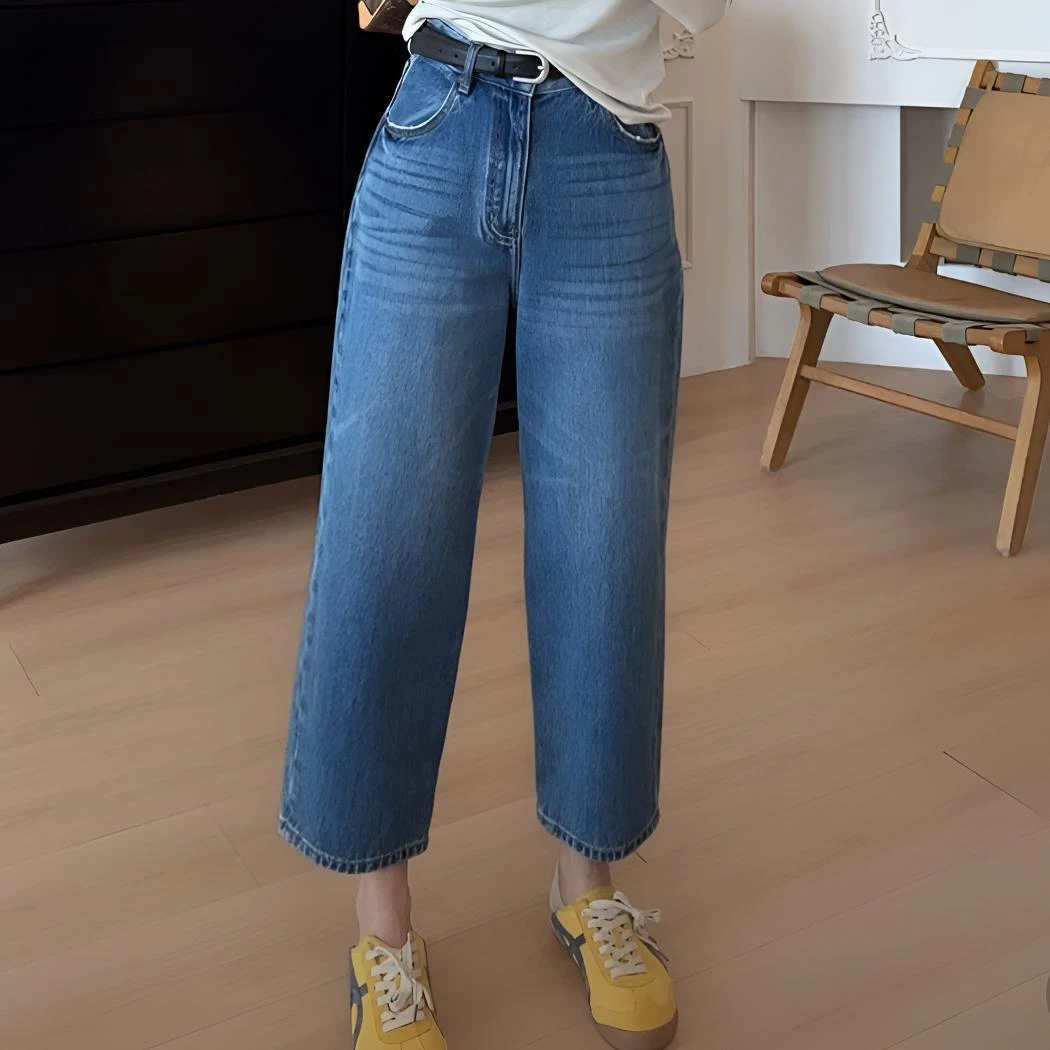 【YHH】春季休闲时尚经典洋气气质慵懒显瘦九分牛仔裤-YHK50114