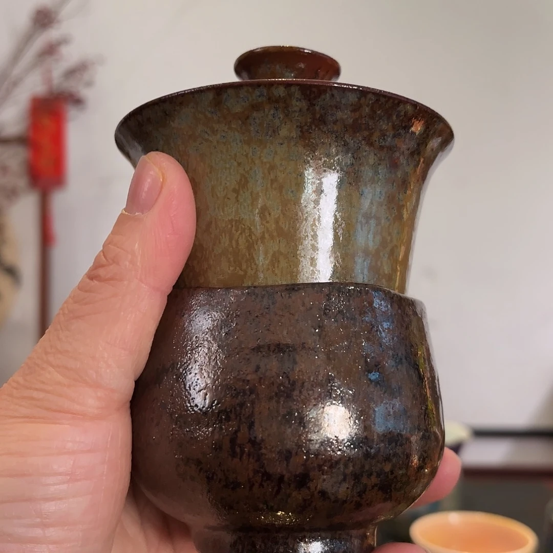 月*昕紫砂鈞釉柴烧盖碗主人杯福利价