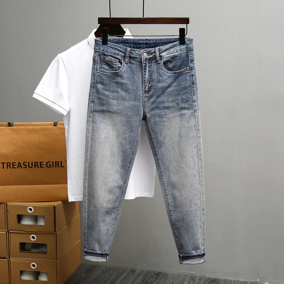 九分韩版修身小脚裤男款2025夏季薄款男士潮牌高端轻奢潮流长裤子