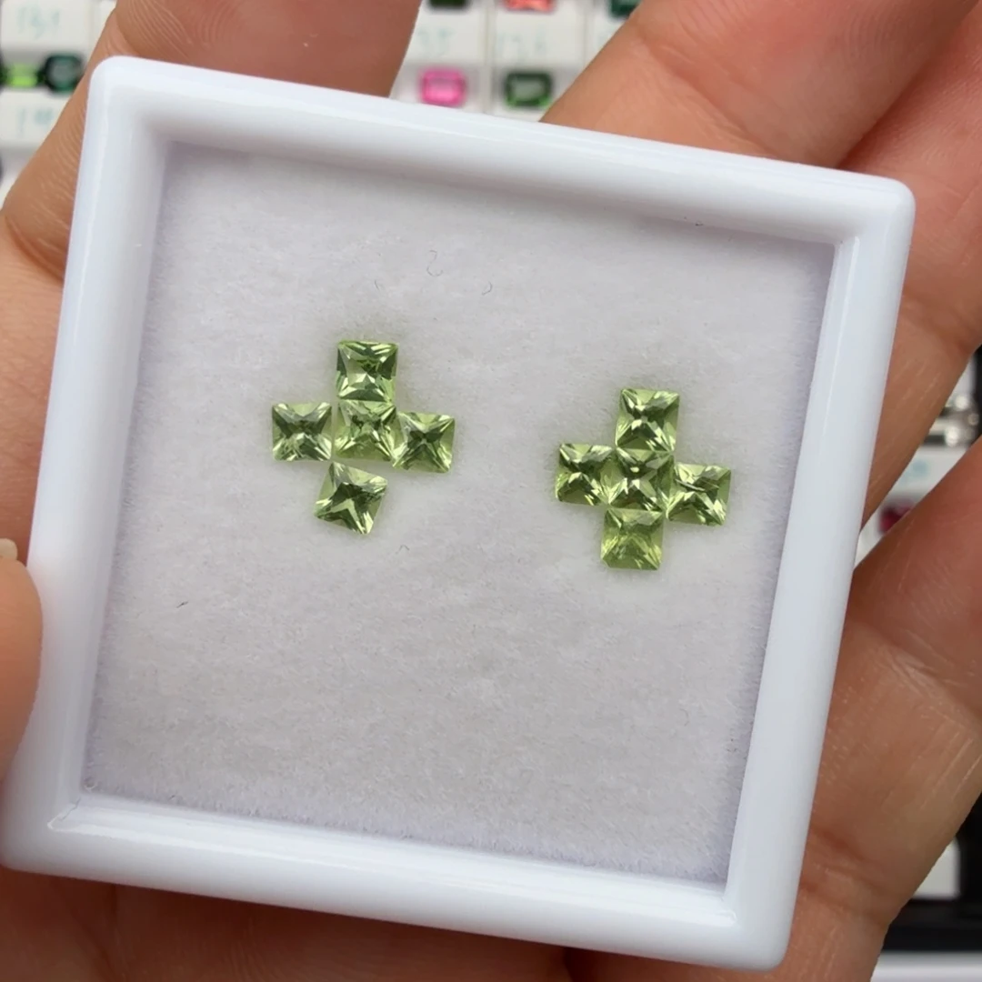 未镶嵌橄榄石笔搁天然方3*3mm10颗