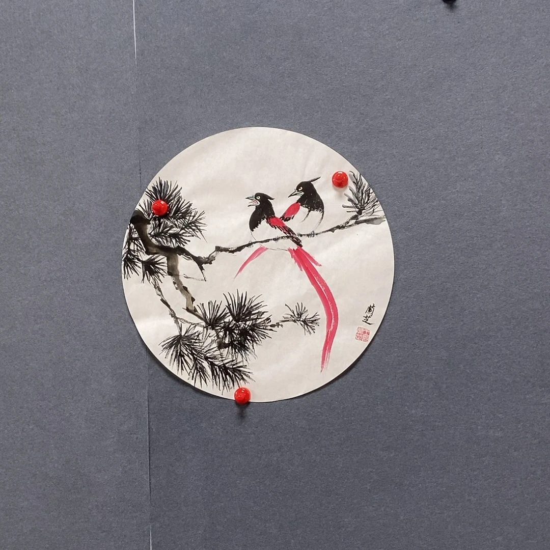 国画王兰之圆片画芯