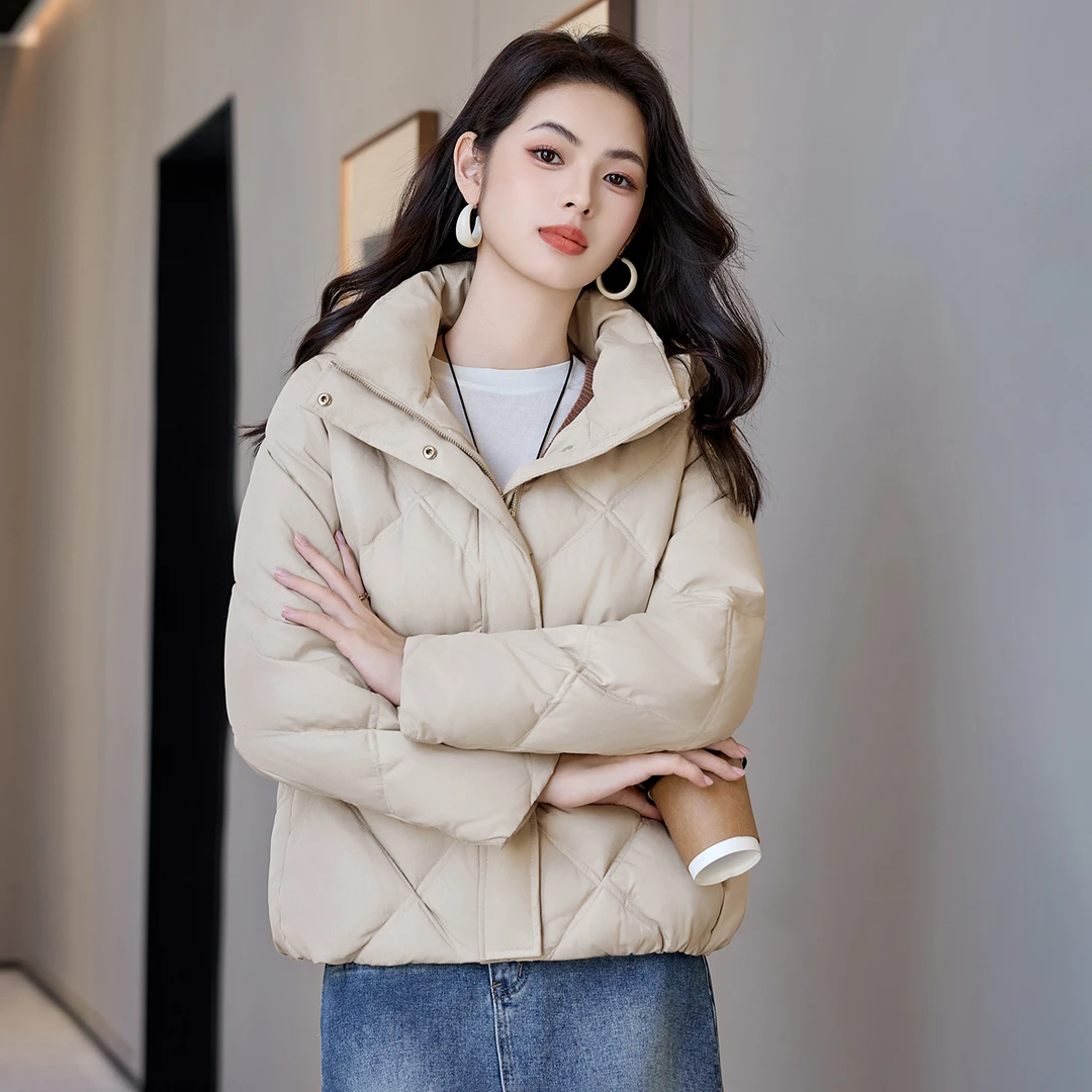 轻薄羽绒服女2025冬季新款90白鸭绒宽松休闲连帽时尚短款保暖外套