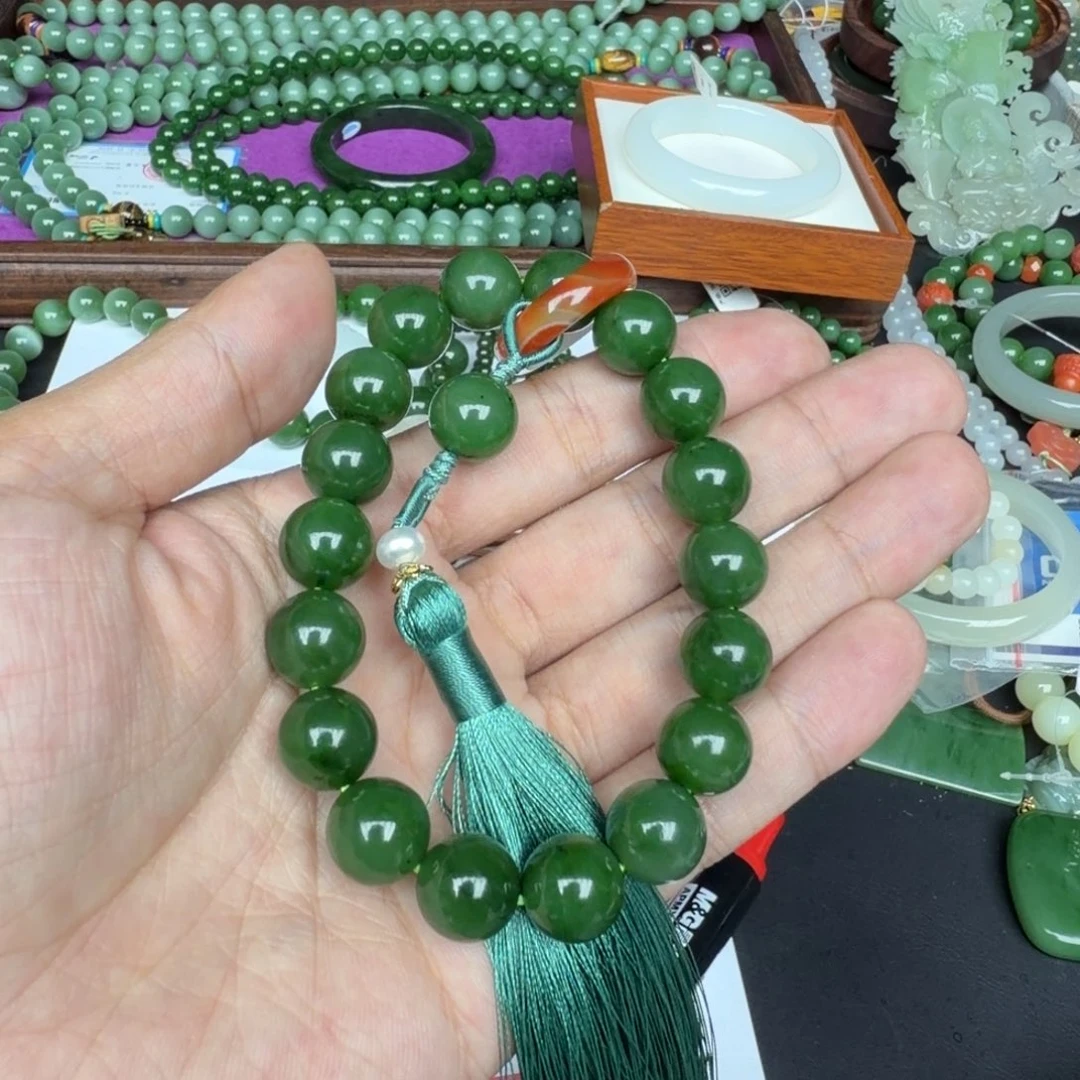 和田玉未镶嵌手链加碧