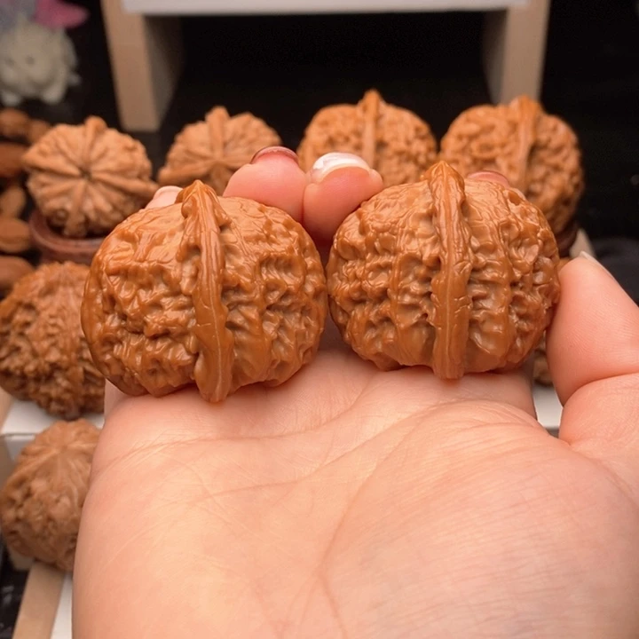 茉***茶文玩核桃把件白狮子