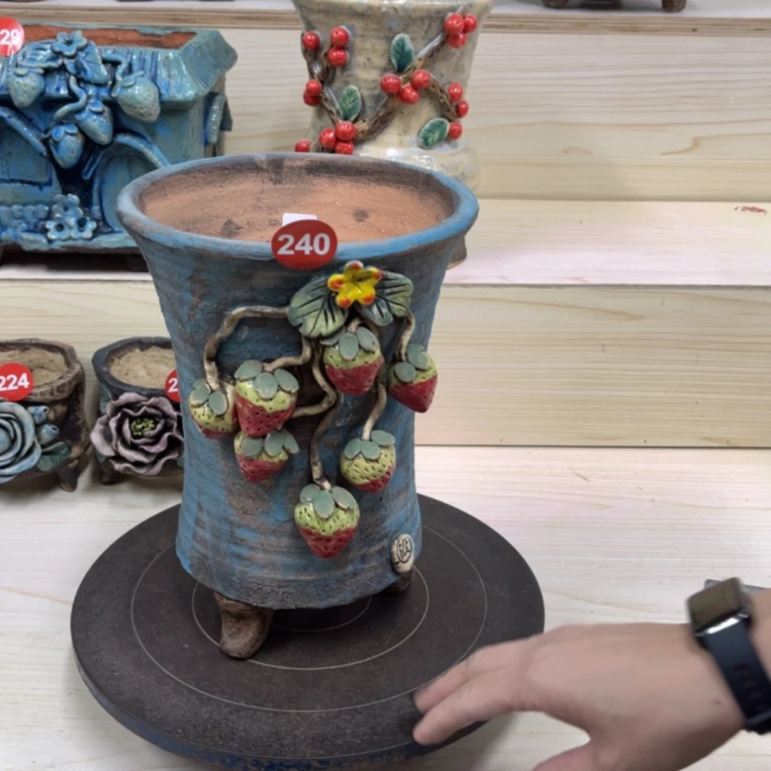 【闪购商品】紫砂花盆240福利号内口16外高24