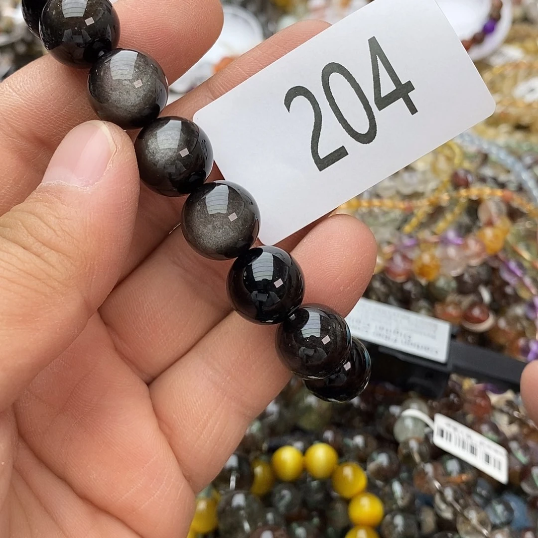 黑曜岩手链未镶嵌手链