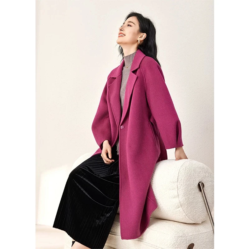 YM-870双面大衣羊毛宽松毛呢秋冬加厚时尚韩版冬季小个子